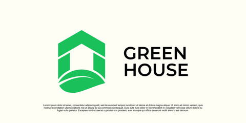eco-friendly logo for a green home, green city, green environment