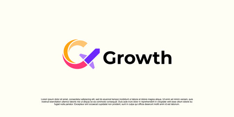 Abstract arrow logo, growth logo design