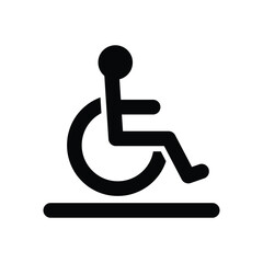 Wheelchair, handicapped or accessibility parking or access sign vector icon