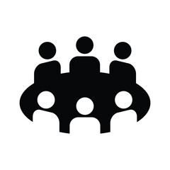 Business meeting icon vector. People group sign. Teamwork symbol.