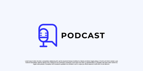 bubble chat podcast logo design