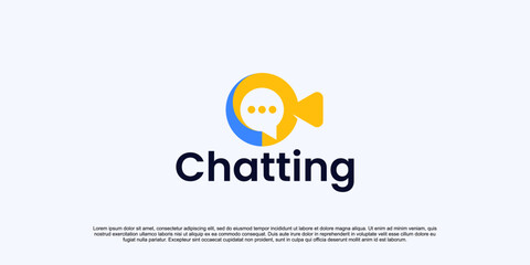 video call logo and chat bubbles icon, company logo