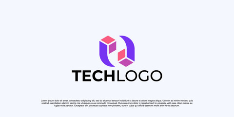 creative letter n logo design technology, company logo