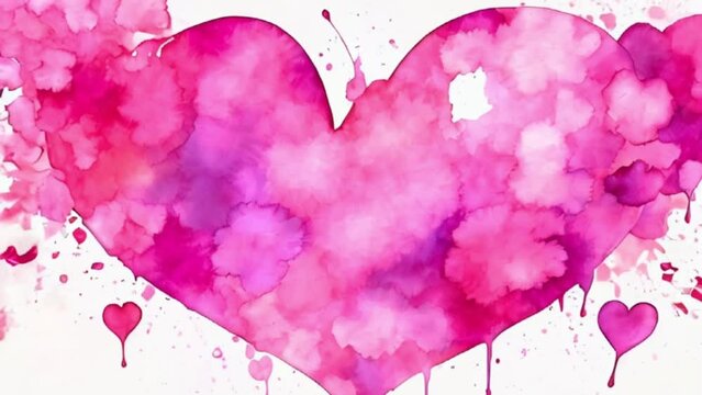 heart artistic watercolor background, motion