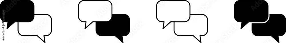 Poster blank speech bubbles or clouds conversation communication message symbol element icon with empty spa
