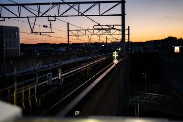 夕焼けと線路