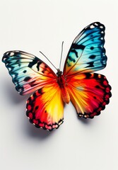 Fototapeta premium Butterfly with vibrant wings in blue and orange tones