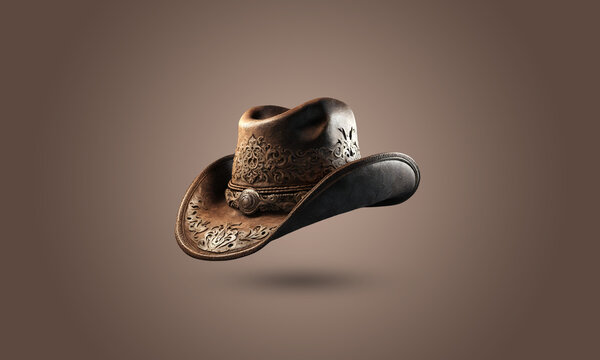 Chap&eacute;u de Cowboy suspenso no ar