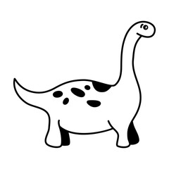 Cute dino in a hand-drawn style. Cute dinosaur icon