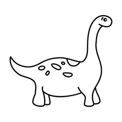 Cute dino in a hand-drawn style. Cute dinosaur icon