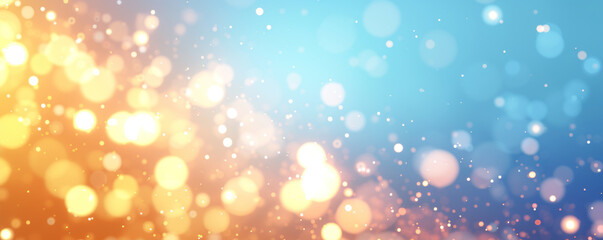 Obraz premium abstract bokeh lights background gradient golden yellow and blue