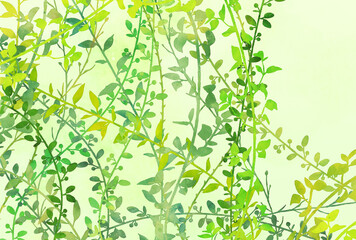 背景素材_水彩_植物