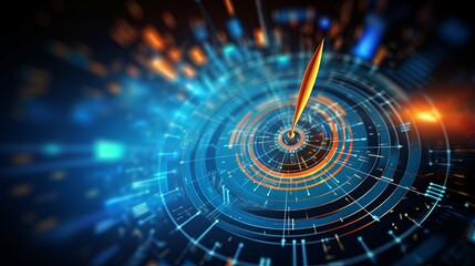 Goal business success strategy chart target or creative growth arrow achievement diagram and presentation finance marketing graph on development background with pointing financial profit stock