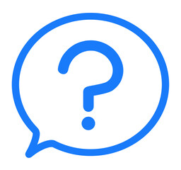 シンプルな青色のはてなマークと吹き出し