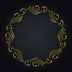 Luxury decorative round frame. Retro ornamental frame, vintage circle ornaments, ornate border. Decorative wedding frames, antique museum image borders. Isolated vector icon