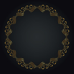 Luxury decorative round frame. Retro ornamental frame, vintage circle ornaments, ornate border. Decorative wedding frames, antique museum image borders. Isolated vector icon