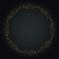 Luxury decorative round frame. Retro ornamental frame, vintage circle ornaments, ornate border. Decorative wedding frames, antique museum image borders. Isolated vector icon