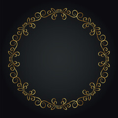 Luxury decorative round frame. Retro ornamental frame, vintage circle ornaments, ornate border. Decorative wedding frames, antique museum image borders. Isolated vector icon