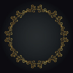 Luxury decorative round frame. Retro ornamental frame, vintage circle ornaments, ornate border. Decorative wedding frames, antique museum image borders. Isolated vector icon