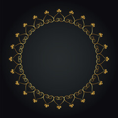 Luxury decorative round frame. Retro ornamental frame, vintage circle ornaments, ornate border. Decorative wedding frames, antique museum image borders. Isolated vector icon