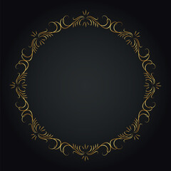 Luxury decorative round frame. Retro ornamental frame, vintage circle ornaments, ornate border. Decorative wedding frames, antique museum image borders. Isolated vector icon