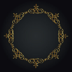 Luxury decorative round frame. Retro ornamental frame, vintage circle ornaments, ornate border. Decorative wedding frames, antique museum image borders. Isolated vector icon