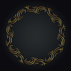 Luxury decorative round frame. Retro ornamental frame, vintage circle ornaments, ornate border. Decorative wedding frames, antique museum image borders. Isolated vector icon