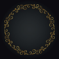 Luxury decorative round frame. Retro ornamental frame, vintage circle ornaments, ornate border. Decorative wedding frames, antique museum image borders. Isolated vector icon