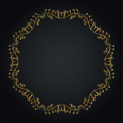 Luxury decorative round frame. Retro ornamental frame, vintage circle ornaments, ornate border. Decorative wedding frames, antique museum image borders. Isolated vector icon