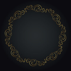 Luxury decorative round frame. Retro ornamental frame, vintage circle ornaments, ornate border. Decorative wedding frames, antique museum image borders. Isolated vector icon