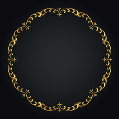 Luxury decorative round frame. Retro ornamental frame, vintage circle ornaments, ornate border. Decorative wedding frames, antique museum image borders. Isolated vector icon