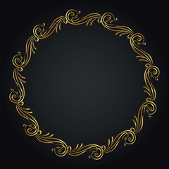 Luxury decorative round frame. Retro ornamental frame, vintage circle ornaments, ornate border. Decorative wedding frames, antique museum image borders. Isolated vector icon