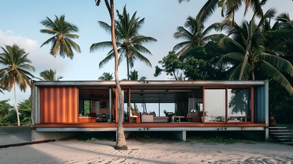 Seaside Serenity: Luxe Shipping Container Home Crafted for Freelancer Retreat Bliss
