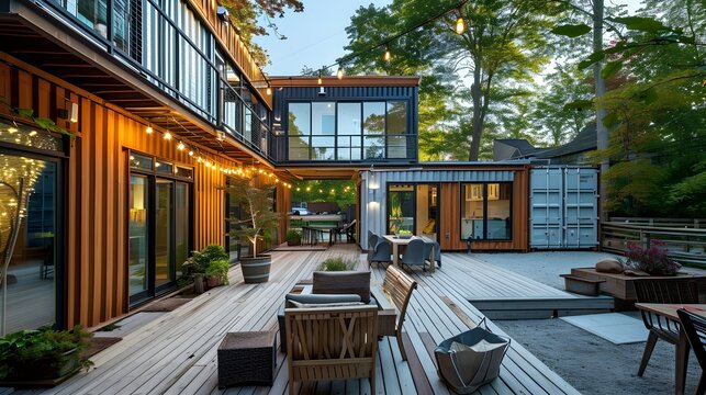 Green Living Sanctuary: Chic and Sustainable Container Home from Repurposed Shipping Containers