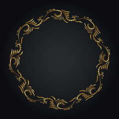 Luxury decorative round frame. Retro ornamental frame, vintage circle ornaments, ornate border. Decorative wedding frames, antique museum image borders. Isolated vector icon