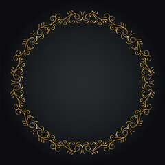 Luxury decorative round frame. Retro ornamental frame, vintage circle ornaments, ornate border. Decorative wedding frames, antique museum image borders. Isolated vector icon