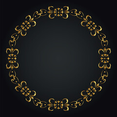 Luxury decorative round frame. Retro ornamental frame, vintage circle ornaments, ornate border. Decorative wedding frames, antique museum image borders. Isolated vector icon