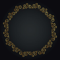 Luxury decorative round frame. Retro ornamental frame, vintage circle ornaments, ornate border. Decorative wedding frames, antique museum image borders. Isolated vector icon