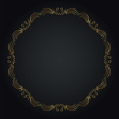 Luxury decorative round frame. Retro ornamental frame, vintage circle ornaments, ornate border. Decorative wedding frames, antique museum image borders. Isolated vector icon