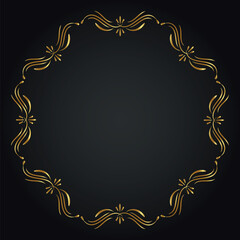 Luxury decorative round frame. Retro ornamental frame, vintage circle ornaments, ornate border. Decorative wedding frames, antique museum image borders. Isolated vector icon