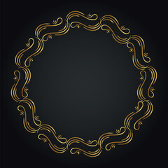 Luxury decorative round frame. Retro ornamental frame, vintage circle ornaments, ornate border. Decorative wedding frames, antique museum image borders. Isolated vector icon