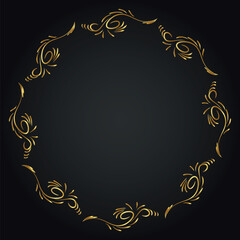 Luxury decorative round frame. Retro ornamental frame, vintage circle ornaments, ornate border. Decorative wedding frames, antique museum image borders. Isolated vector icon