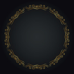 Luxury decorative round frame. Retro ornamental frame, vintage circle ornaments, ornate border. Decorative wedding frames, antique museum image borders. Isolated vector icon