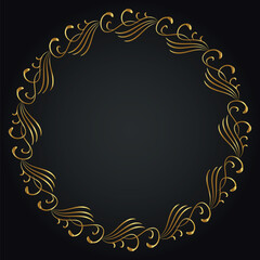 Luxury decorative round frame. Retro ornamental frame, vintage circle ornaments, ornate border. Decorative wedding frames, antique museum image borders. Isolated vector icon