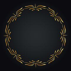 Luxury decorative round frame. Retro ornamental frame, vintage circle ornaments, ornate border. Decorative wedding frames, antique museum image borders. Isolated vector icon