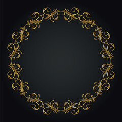 Luxury decorative round frame. Retro ornamental frame, vintage circle ornaments, ornate border. Decorative wedding frames, antique museum image borders. Isolated vector icon