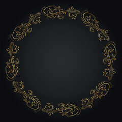 Luxury decorative round frame. Retro ornamental frame, vintage circle ornaments, ornate border. Decorative wedding frames, antique museum image borders. Isolated vector icon