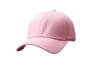 Pink Baseball Cap Mockup on Transparent Background