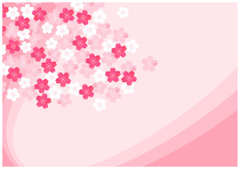 桜の花が美しい春の桜フレーム背景36桜色