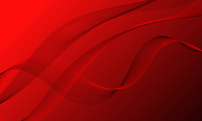 red business lines wave curves on smooth gradient background